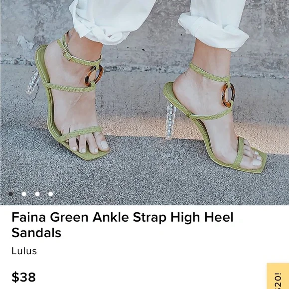 ✨green and tortoise ankle strap heels - Picture 2 of 6